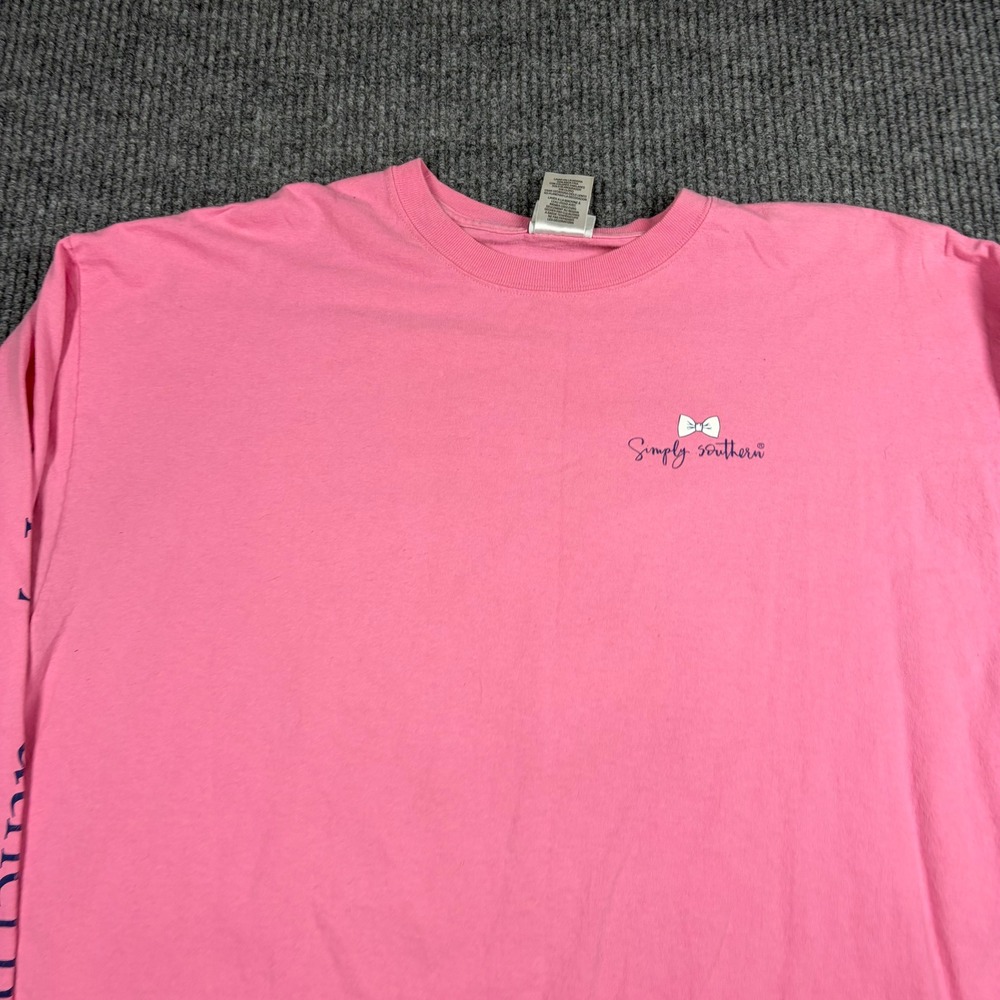 Simply Southern Shirt Womens XXL Pink I Like Big Mutts Graphic Long Sleeve - Picture 3 of 6